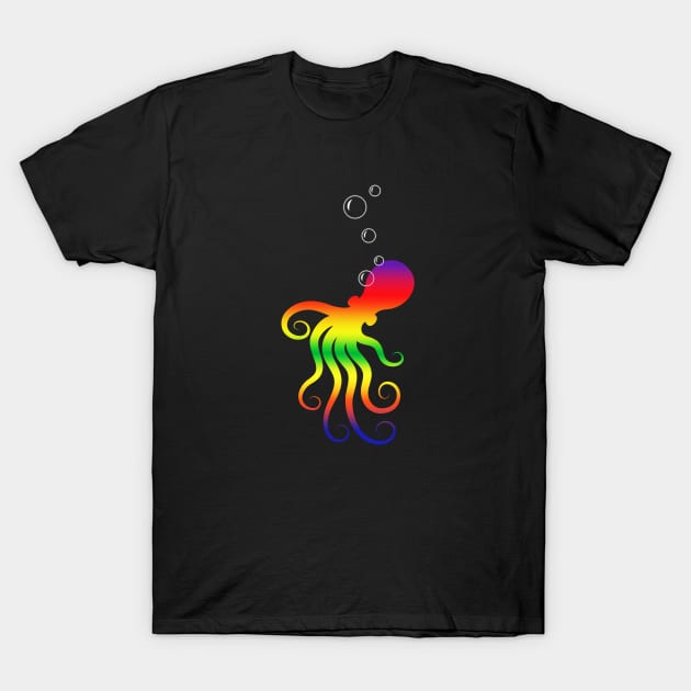 Rainbow Octopus T-Shirt by tsign703